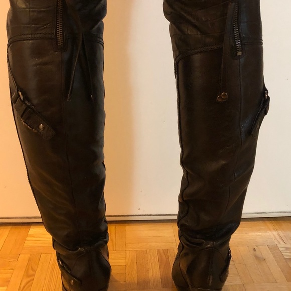 Leather Marciano Pmtanis over the knee heel boots - Picture 4 of 5